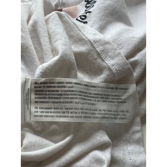 Hollister White Boyfriend Cotton Cropped Hoodie String  Casual Sweatshirt Size S - Picture 7 of 10